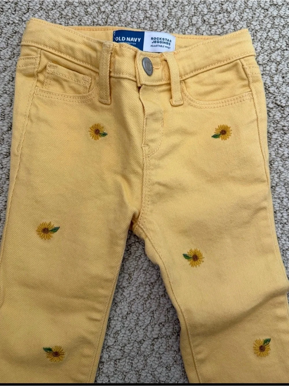 Old Navy Yellow Sunflower Embroidered Jeans